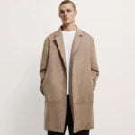 Men's Suede Jacket Buttonless Overcoat