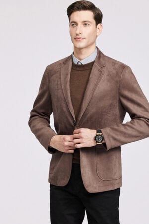 Men’s Gentle Warm Suede Blazer Jacket