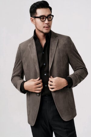 Men’s Vintage Business Suede Blazer