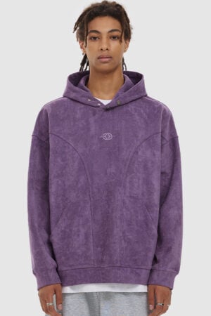 Ins Loose Couples Suede Hoodie