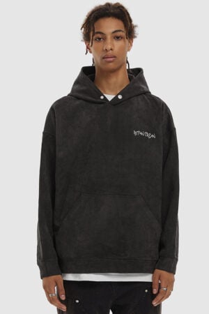 Men's Winter Embroidered Suede Hoodie