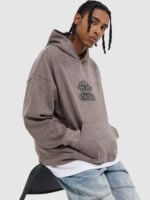 Men's Retro Ins Loose Suede Hoodie