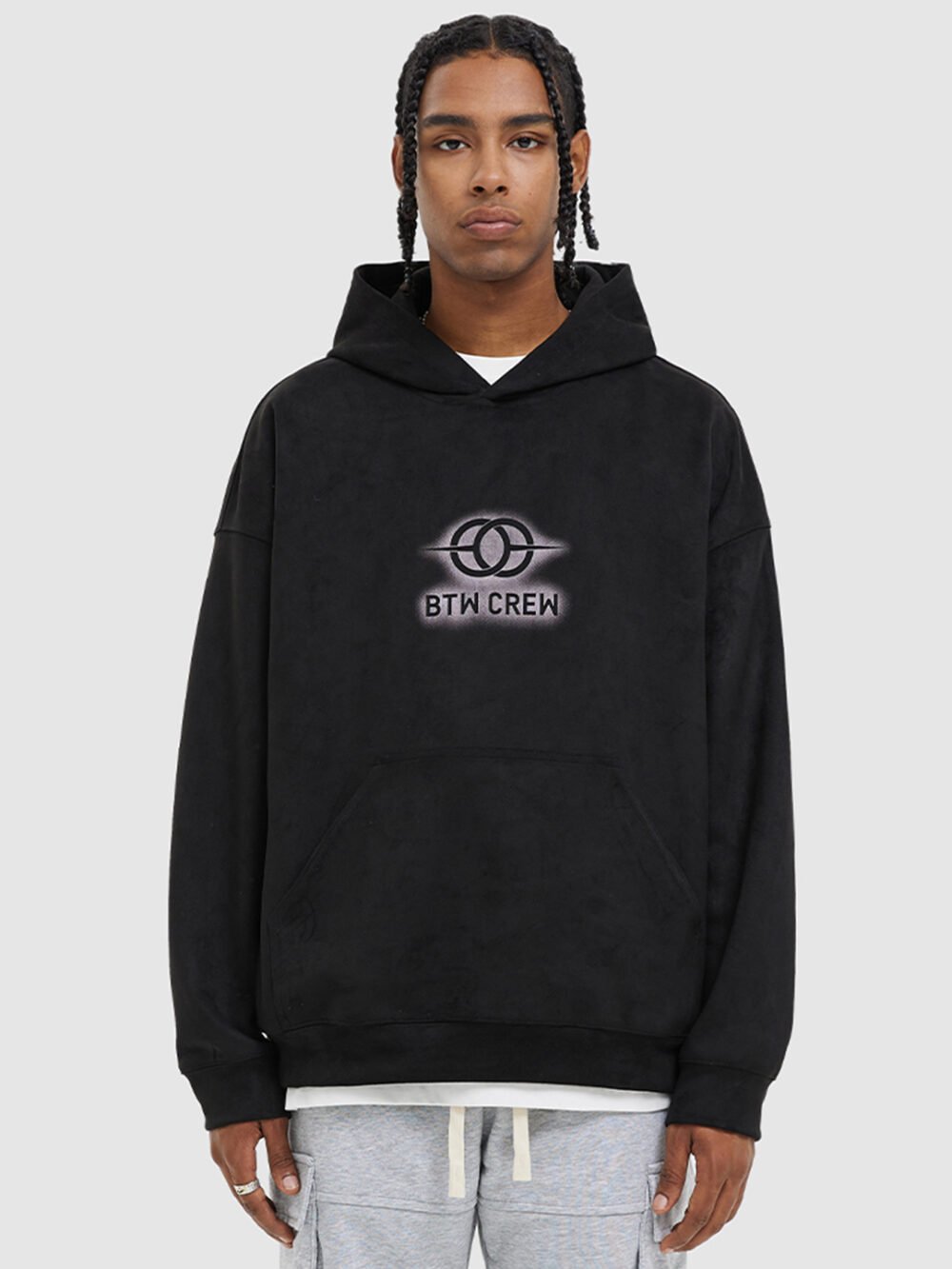 Men's Retro Ins Loose Suede Hoodie