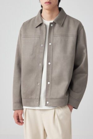 Men's Cargo Faux Suede Jacket