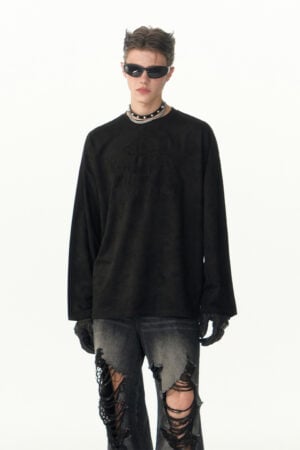 Couple Loose Drape Suede Sweatshirt