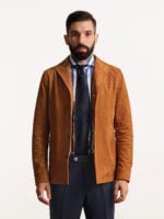 Men's Suede 50's Italian Collar Jacket