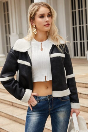 Women's Fleece Windproof Suede Jacket