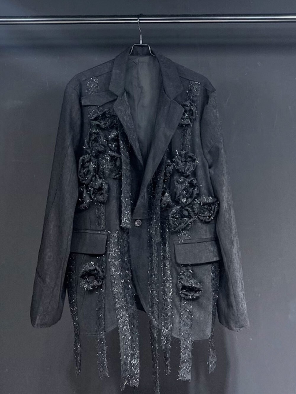 Men’s Ice Flower Streamers Suede Blazer