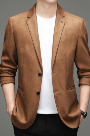 Men’s Casual Slim Suede Blazer