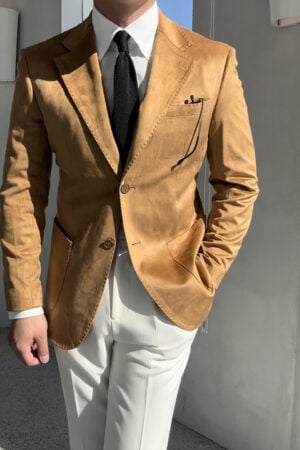 Men’s Naples Slim Fit Suede Blazer