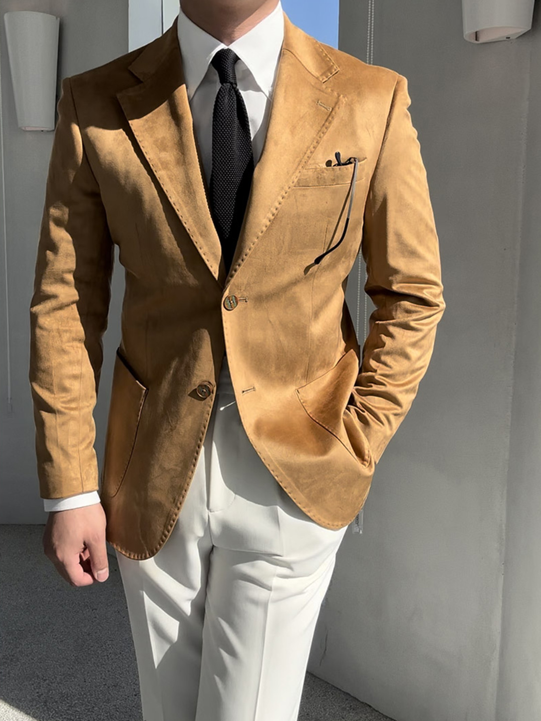 shoes on blazer for men