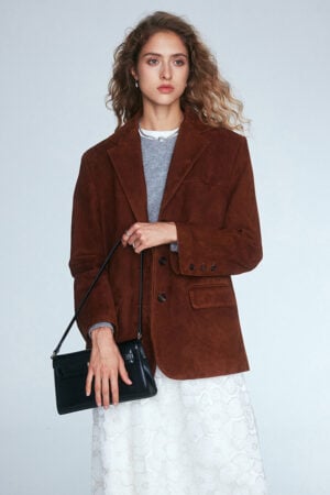 Women's Maillard Lambskin Suede Blazer