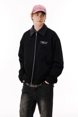 Amekaji Contrast Color Splice Suede Jacket