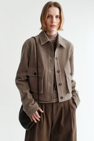 Women's Nordic Pockets Crop Suede Jacket