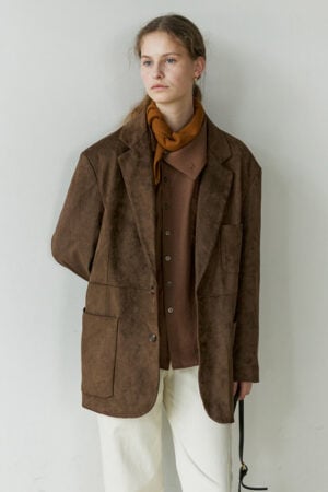 Women's Vintage Deconstructed Suede Blazer