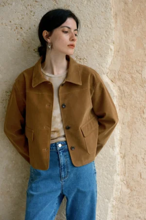 Women's French Old Money Faux Suede Jacket
